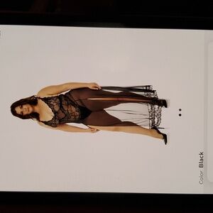 Black long nightgown lingerie 1x